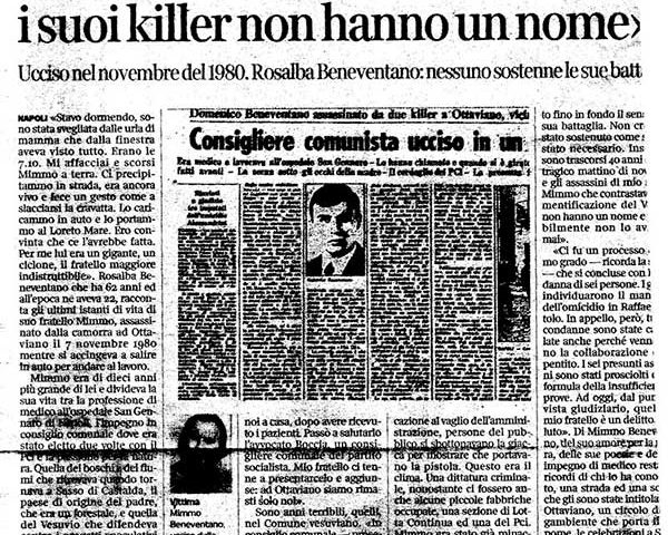 8 Novembre 2020 – Corriere del Mezzogiorno «A 40 anni dalla morte di Mimmo i killer non hanno un nome»