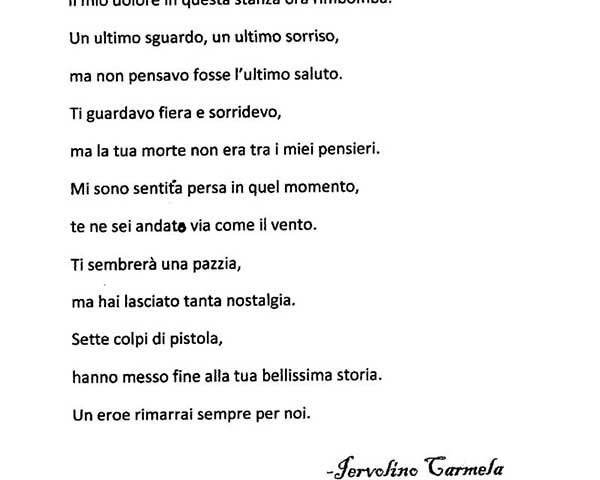 Caro figlio, poesia di Carmela Iervolino, alunna dell’Istituto Comprensivo ““Mimmo Beneventano” di Ottaviano (Napoli)